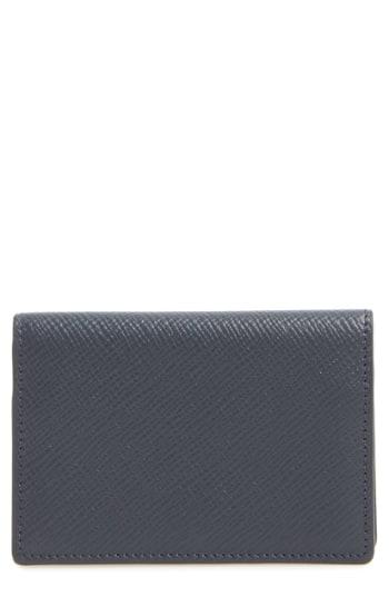 Smythson 'panama' Card Case - Blue