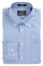 Men's Nordstrom Men's Shop Traditional Fit Non-iron Gingham Dress Shirt .5 - 33 - Blue