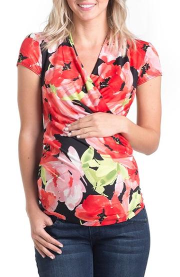 Women's Lilac Clothing 'karen' Surplice Maternity Top