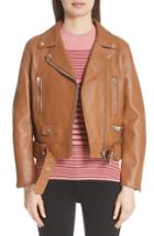 Women's Acne Studios Mock Leather Moto Jacket Us / 34 Eu - Brown