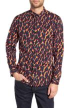 Men's The Rail Leopard Print Sport Shirt, Size - Orange