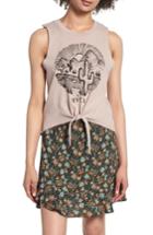 Women's Rvca Cactus Road Tie Hem Tank - Grey