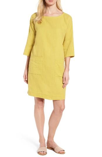Women's Eileen Fisher Organic Cotton Tunic Dress, Size - Green