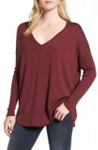 Women's Trouve 'everyday' V-neck Sweater, Size - Red