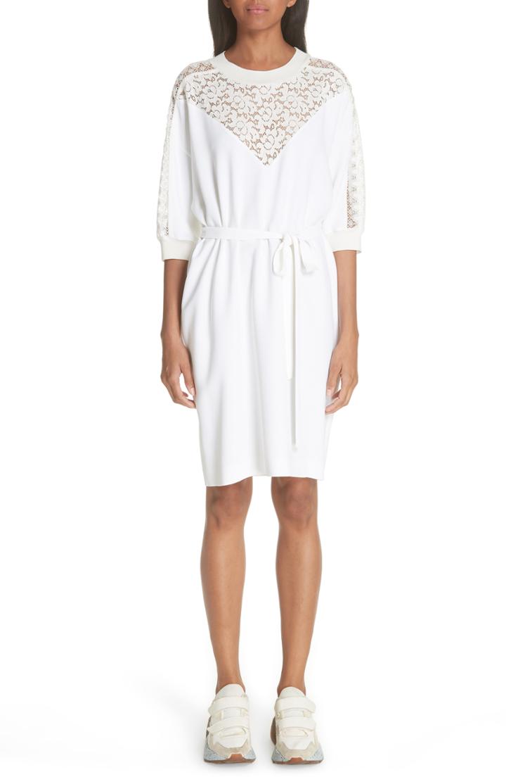 Women's Stella Mccartney Lace Front Dress Us / 34 It - White
