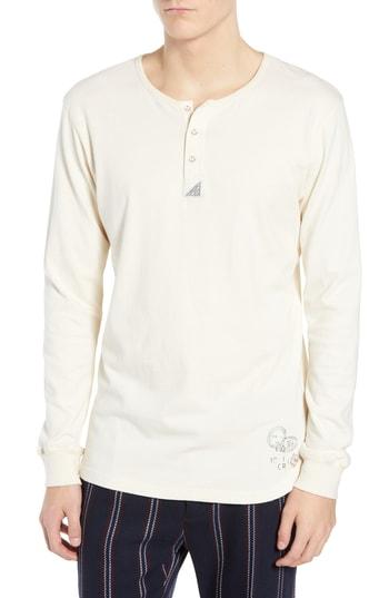 Men's Scotch & Soda Long Sleeve Henley Shirt - Ivory