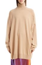 Women's Dries Van Noten Oversized Cashmere Turtleneck Sweater - Beige
