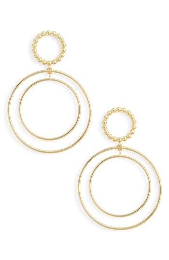 Women's Argento Vivo Beaded Double Hoop Drop Earrings