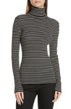 Women's La Ligne Fine Line Stripe Turtleneck - Black