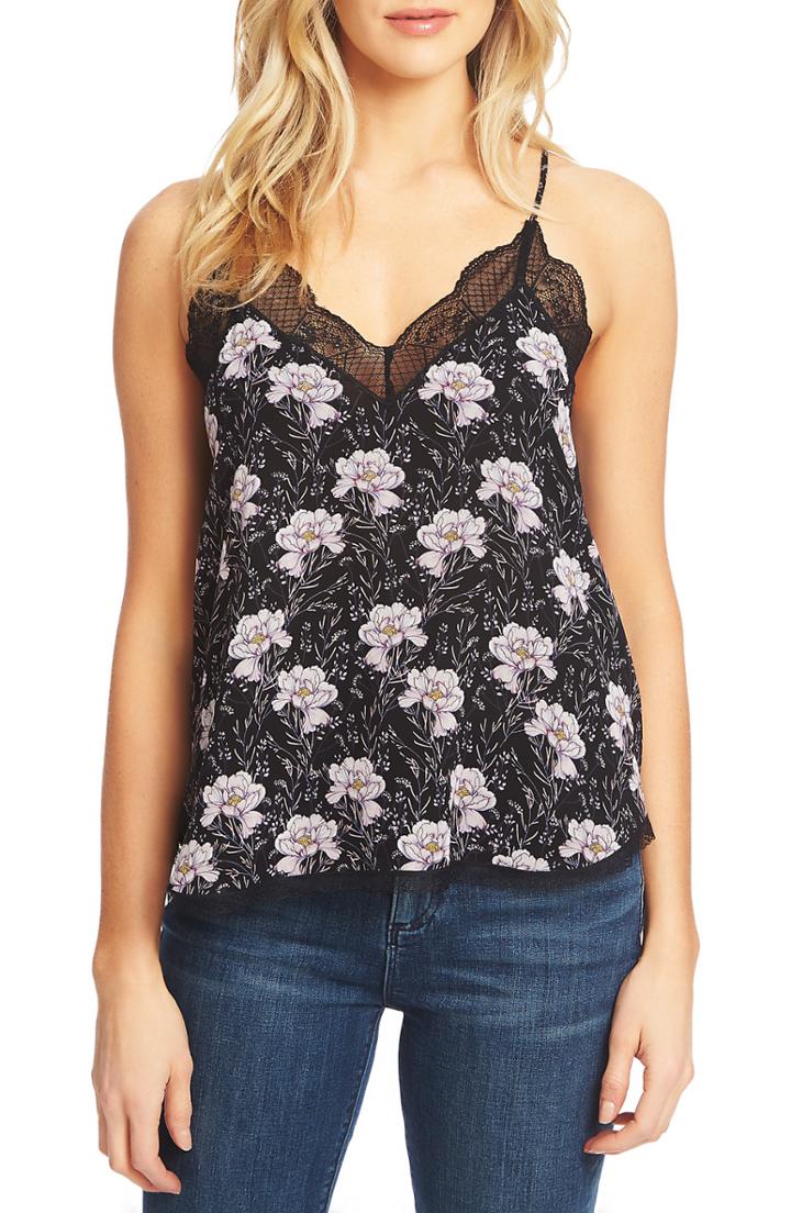 Women's 1.state Lace Trim Racerback Cami - Black