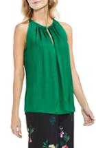 Women's Vince Camuto Rumpled Satin Keyhole Top, Size - Green