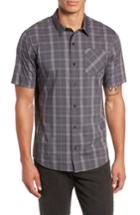 Men's Travis Mathew Adam Short Sleeve Check Fit Sport Shirt, Size Small - Grey