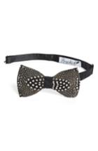 Men's Brackish & Bell Guinea Feather Bow Tie, Size - Black