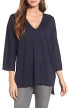 Petite Women's Eileen Fisher Organic Linen & Cotton Sweater, Size P - Blue
