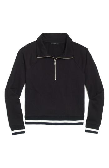 Women's J.crew Sport Stripe Half Zip Jacket - Black