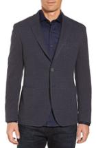 Men's Bugatchi Houndstooth Cotton Knit Blazer R - Blue