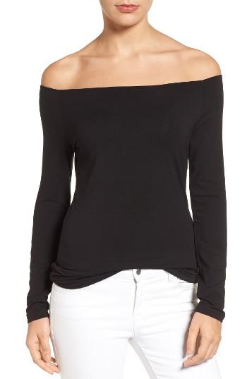 Petite Women's Halogen Off The Shoulder Top P - Black