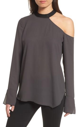 Women's Trouve Cutout Shoulder Top - Grey