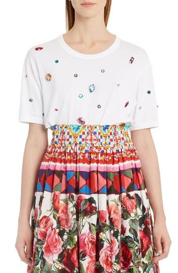 Women's Dolce & Gabbana Jewel Cotton Tee Us / 40 It - White