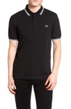 Men's Fred Perry Extra Trim Fit Twin Tipped Pique Polo - Grey