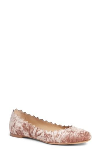 Women's Chloe Lauren Scalloped Ballet Flat Us / 36eu - Beige