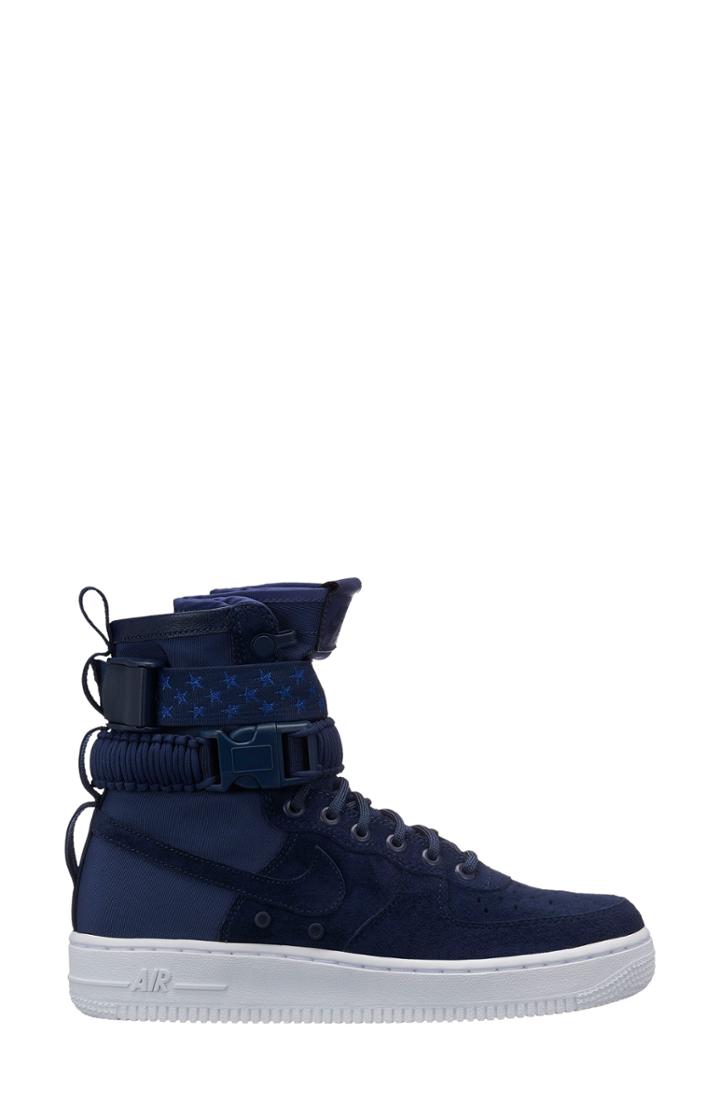 Women's Nike Sf Air Force 1 High Top Sneaker .5 M - Blue