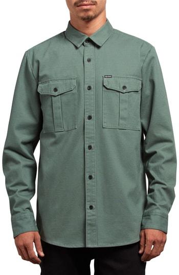 Men's Volcom Huckster Heavyweight Sport Shirt - Green