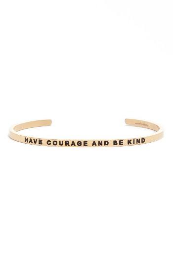 Women's Mantraband Have Courage & Be Kind Engraved Cuff