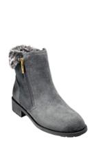 Women's Cole Haan Quinney Waterproof Bootie With Faux Shearling Trim .5 B - Grey