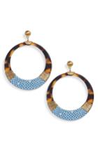 Women's Gas Bijoux Lodge Genuine Snakeskin Wrapped Hoop Earrings