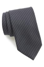 Men's Brioni Stripe Wool & Silk Tie, Size - Grey
