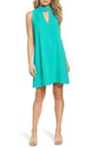 Women's Charles Henry Mock Neck Shift Dress - Green