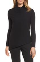 Women's Ming Wang Ribbed Asymmetrical Sweater - Black