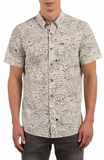 Men's Volcom Primitive Noize Print Shirt - White