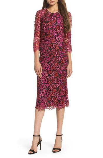 Women's Shoshanna Floral Lace Sheath Dress - Pink