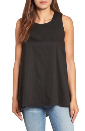Women's Pleione Bow Back Poplin Swing Top - Black