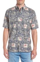 Men's Reyn Spooner Summer Commemorative 2018 Classic Fit Print Sport Shirt, Size - Blue