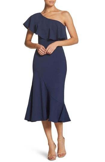 Women's Dress The Population Raquel One-shoulder Trumpet Dress - Blue