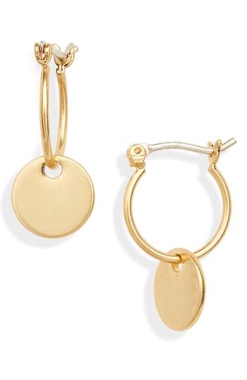 Women's Madewell Disc Charm Mini Hoop Earrings