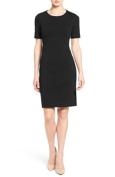 Women's T Tahari 'judianne' Short Sleeve Sheath Dress - Black