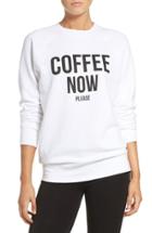 Women's Brunette 'coffee Now' Crewneck Sweatshirt