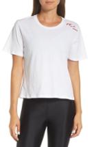 Women's The Upside Yoga And Wine Embroidered Tee, Size - White
