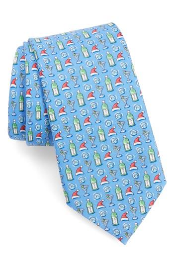 Men's Vineyard Vines Gin-gle Bell Silk Tie, Size - Blue