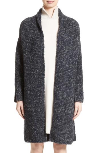 Women's Fabiana Filippi Wool Blend Boucle Long Cardigan Us / 40 It - Grey