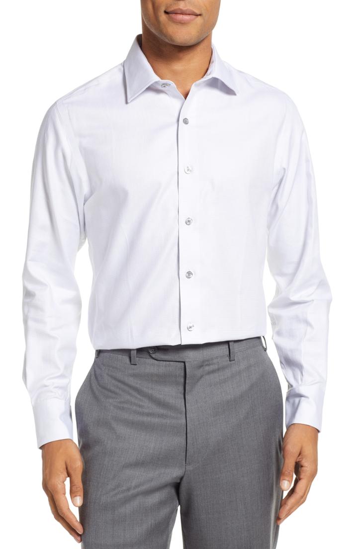 Men's Stantt Classic Fit Solid Dress Shirt - 33/34 (laguardia) - Grey