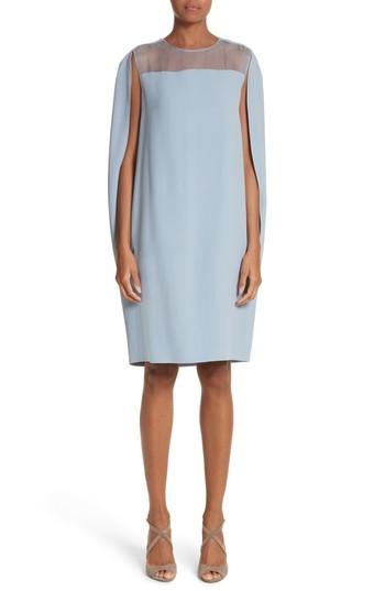 Women's Max Mara Sospiro Cape Shift Dress - Blue