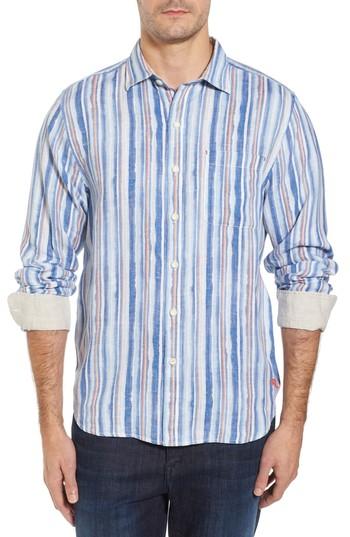 Men's Tommy Bahama Watercrest Stripe Linen Sport Shirt