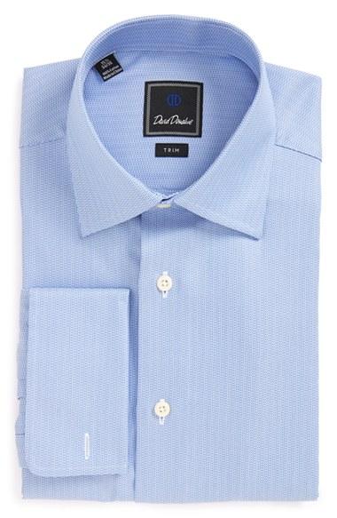 Men's David Donahue Trim Fit Solid Dress Shirt 32/33 - Blue
