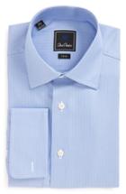 Men's David Donahue Trim Fit Solid Dress Shirt 32/33 - Blue