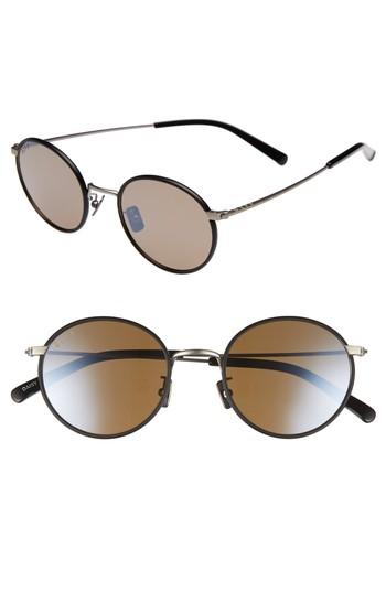 Women's Diff Daisy 57mm Polarized Round Lens Sunglasses - Gunmetal/ Brown